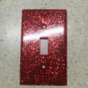 Glittered Red Light switch cover
